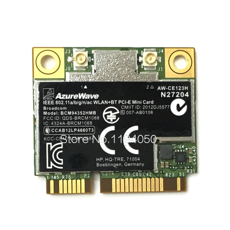 AzureWave Broadcom BCM94352HMB 802.11ac 867 150mbps Wireless AC WLAN + Bluetooth BT 4.0 Semi-mini PCI-E Wireless Wifi karty AW-CE123H