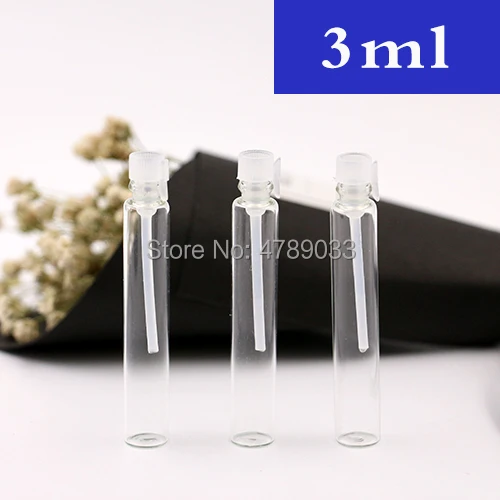 

100/300pcs 3ML Mini Glass Portable Sample Perfume Bottle Empty Parfum Essential Oils For Traveler Free Shipping