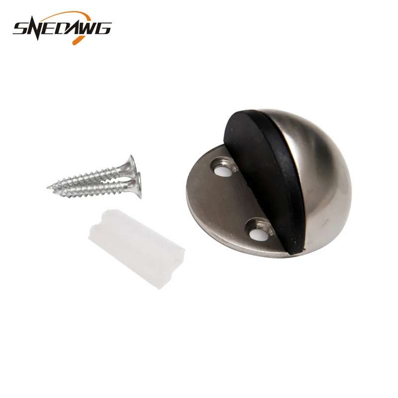 Protection Door Stopper Holder 44mm Dia. Stainless Steel Door Stops Rubber Door Stopper for House Room Doorstop