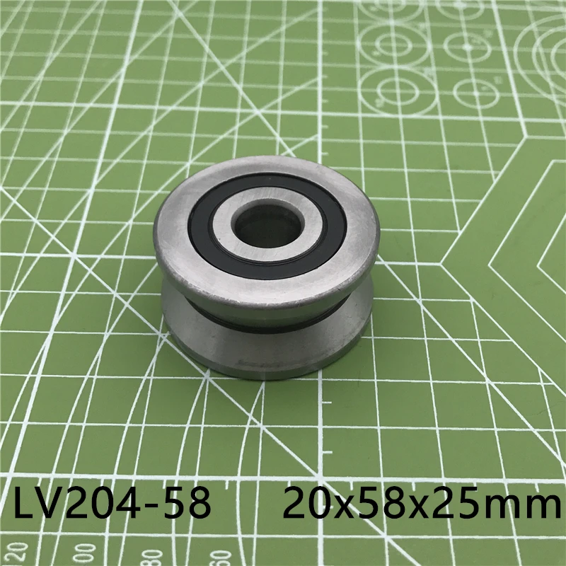 V Groove Guide Roller Bearings Lv204-58 Zz Lv-58 Rv204/20.58-30 20*58*25 (precision Double Row Balls) Abec-5