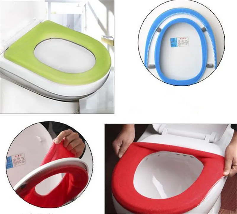 

100pcs Warm Soft Toilet Cover Seat Lid Pad Bathroom Closestool Protector Bathroom Accessories Set Toilet Seat Cover Mat