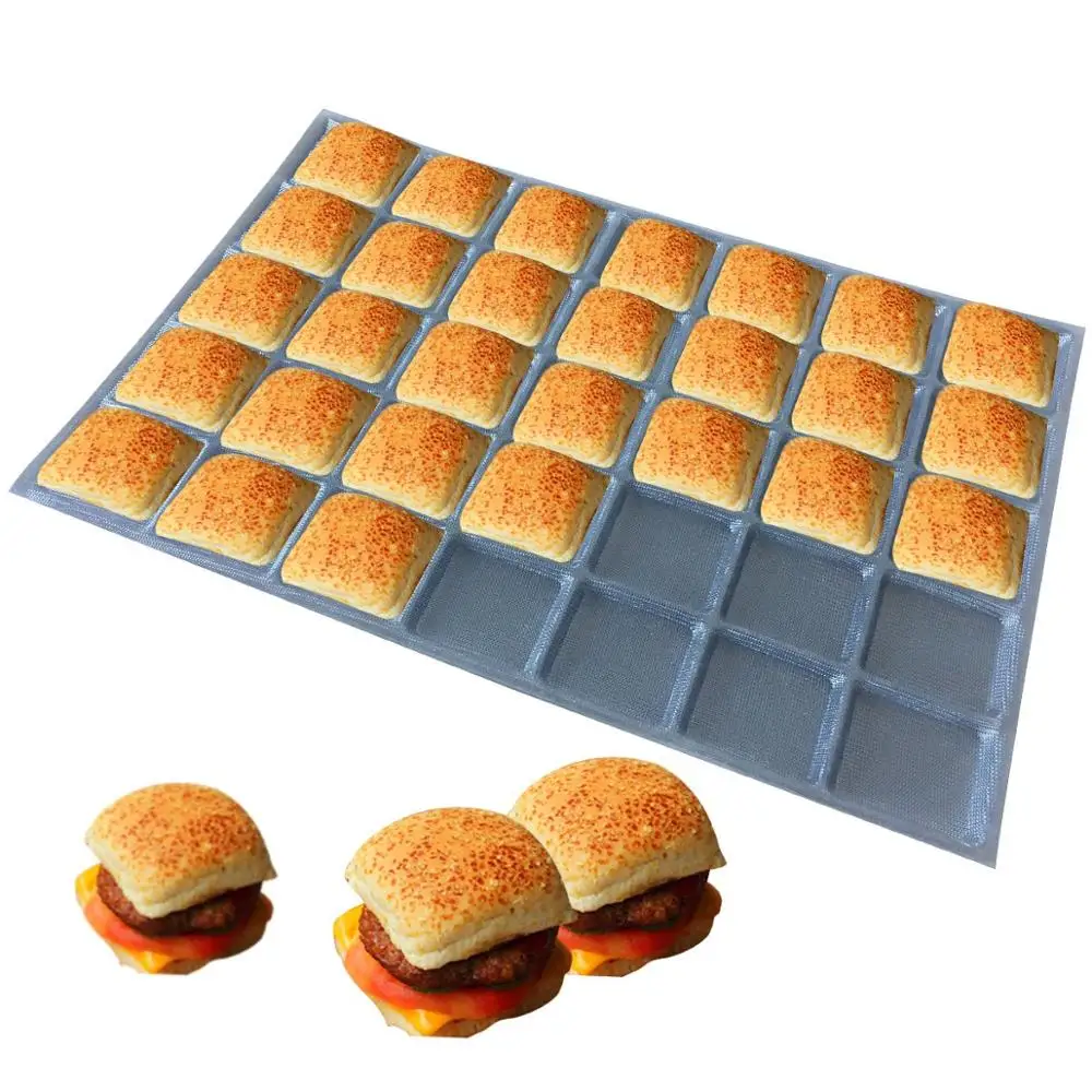 Bluedrop silicone tartlets formrectangle shape baking sheet panini mold square mould 8.5cm 35 caves