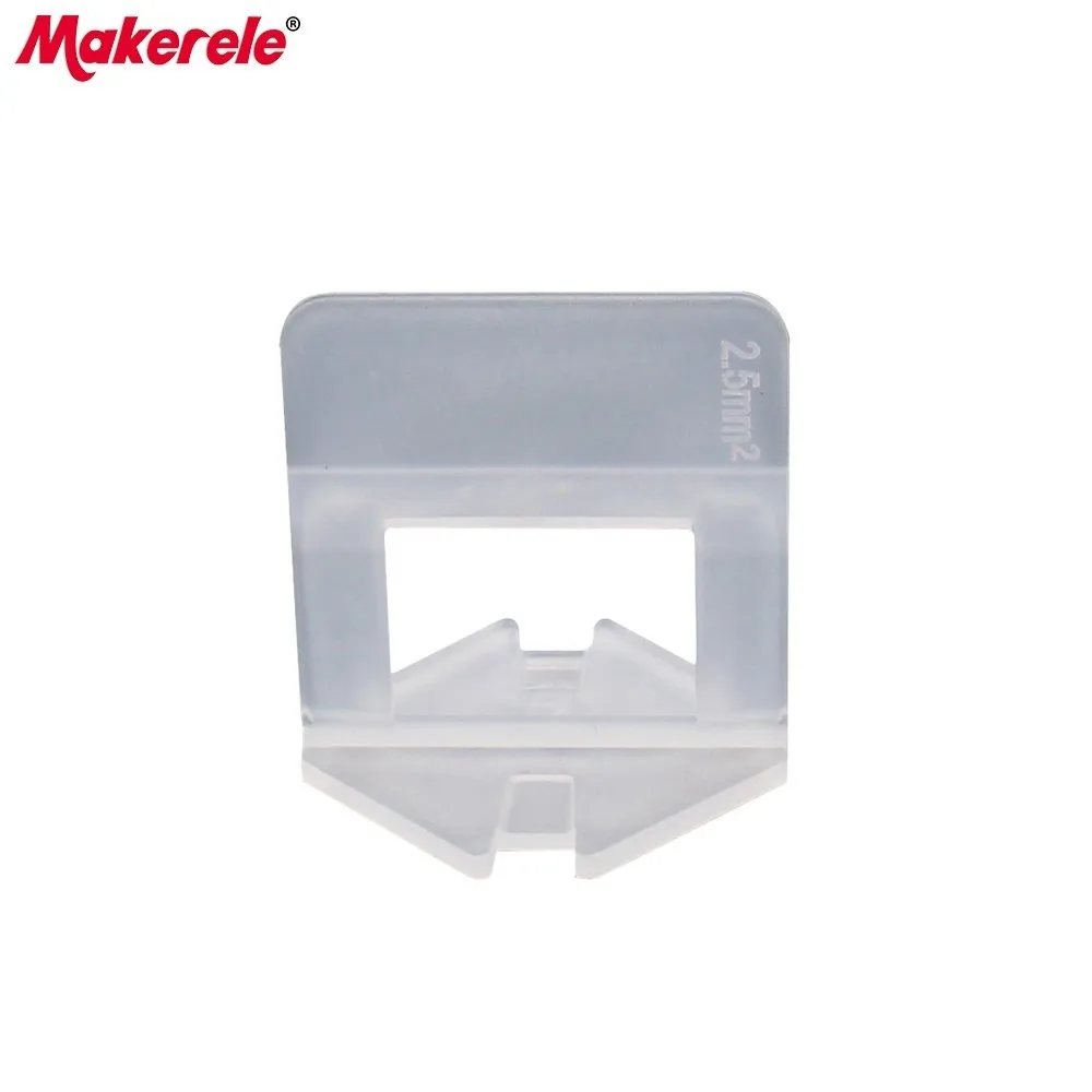 100pcs Tile Leveling System Clips Kit Wall Floor Tile Spacer Tiling Tool 2.5mm Transparent Disposable PVC Base