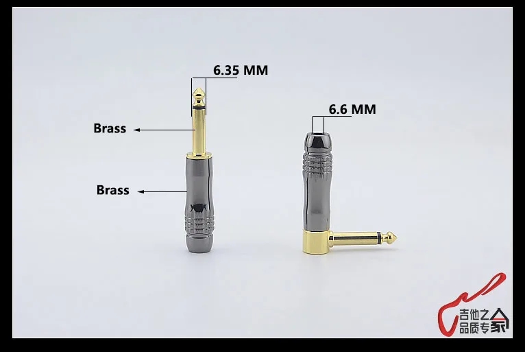 1 Piece GuitarFamily Brass Straight / Angled 1/4