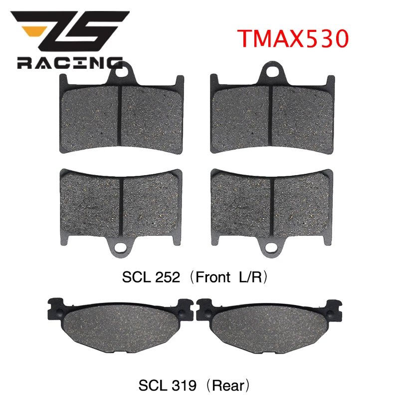 ZS Racing Semi-Metal Motorcycle Front Brake Pads Set For Yamaha TMAX530 TMAX 530 2013 Racing