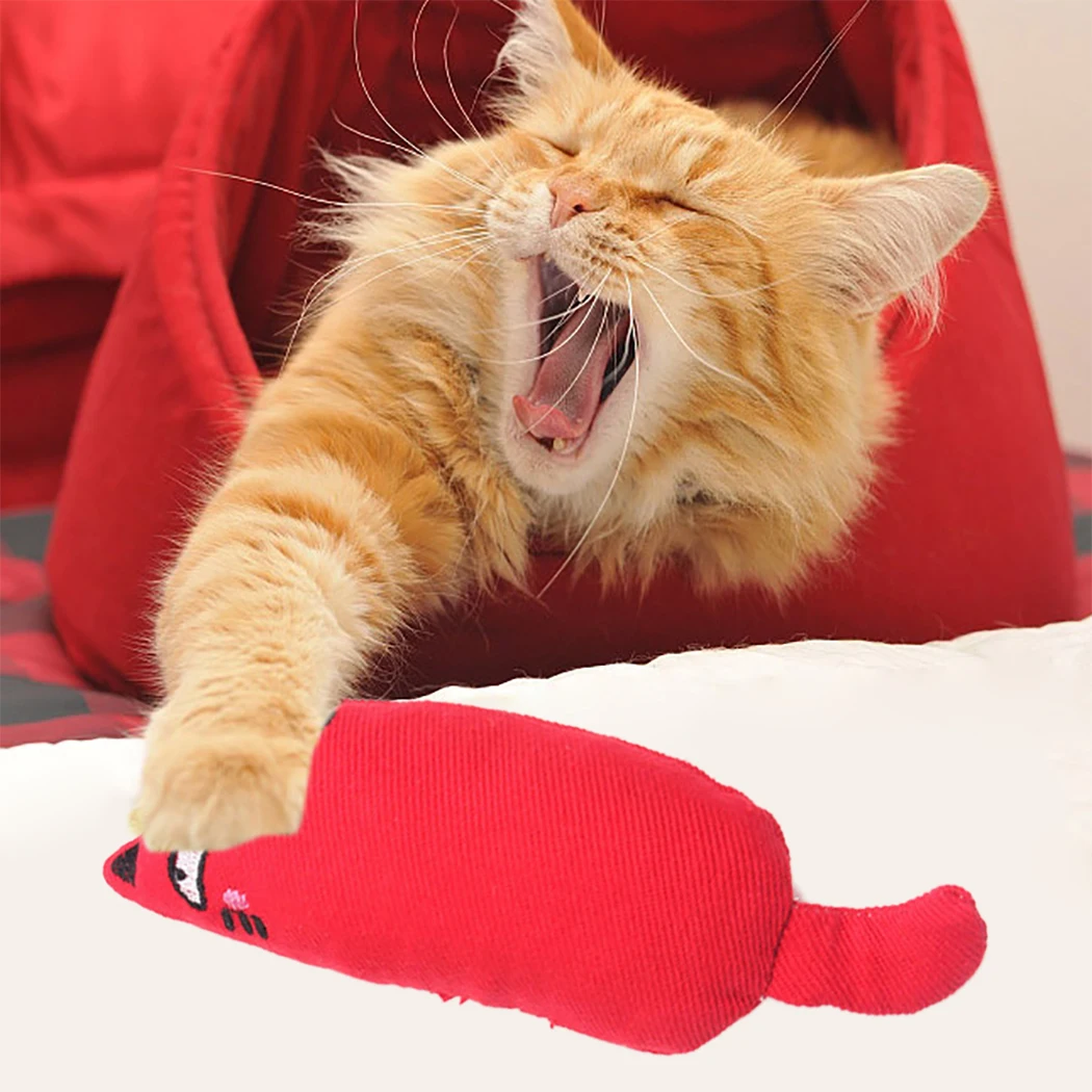 Juguetes de hierba gatera para gatos, juguete interactivo de felpa para masticar, garras para morder el pulgar, menta para dientes de gato