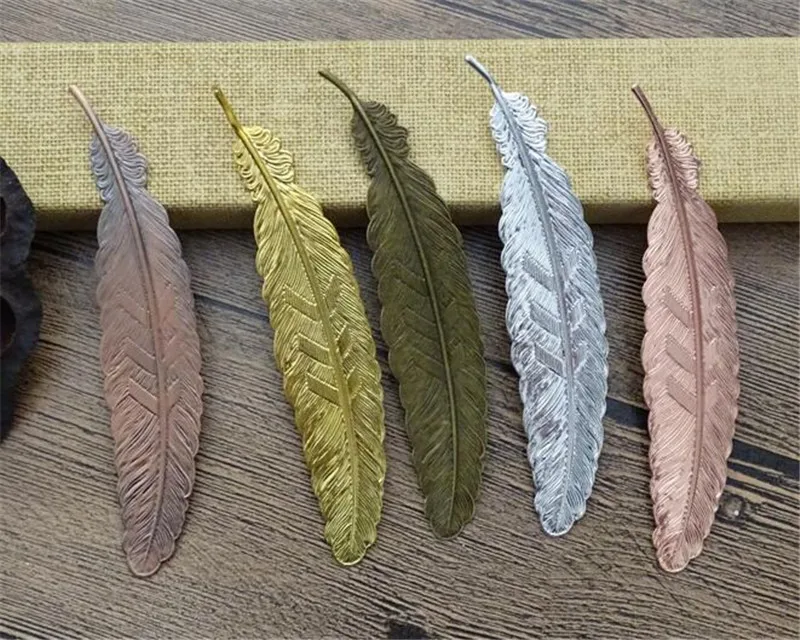 Hot 600pcs Metal Feather Bookmark Chinese Style Vintage Page Nice Cool Book Markers School Supplies Party Wedding Gifts For Gues