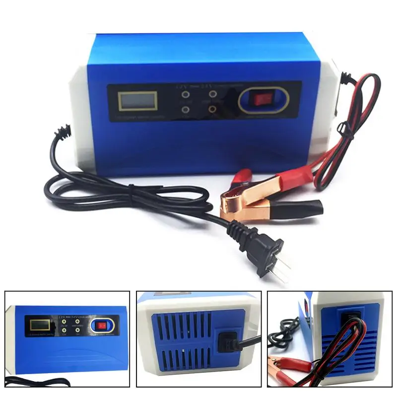 Full Automatic Car Battery Charger 20AH-200AH To 12V 24V Smart Fast Power Charging Suitable For Car Motorcycle