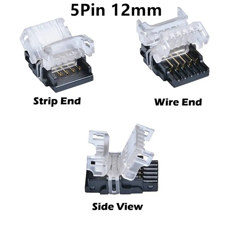 5PCS 2pin Single Color 4Pin RGB 5Pin RGBW 8mm 10mm 12mm LED Strip To Wire Connector Non-Waterproof IP20 IP65 Waterproof