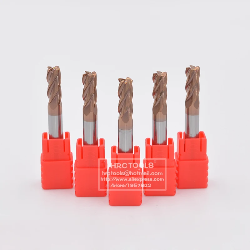 2 pçs hrc55 carboneto sólido de tungstênio cnc nariz canto raio endmill r0.2 r0.5 r1.0 longo pescoço curto flauta bola nariz fresa