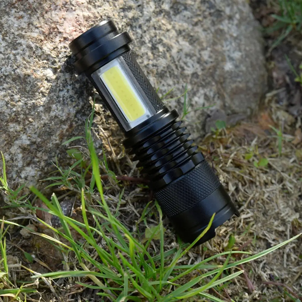 Q5 COB LED Flashlight 3800Lumens Ultra Bright Zoomable Mini Flashlight Torch Focus Light for Camping Cycling Lighting