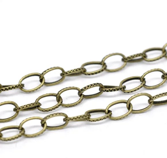 Uroczy łańcuszek w kolorze brązu o długości 10 m do zawieszki z klipsem 8x5,5 mm (B13978)