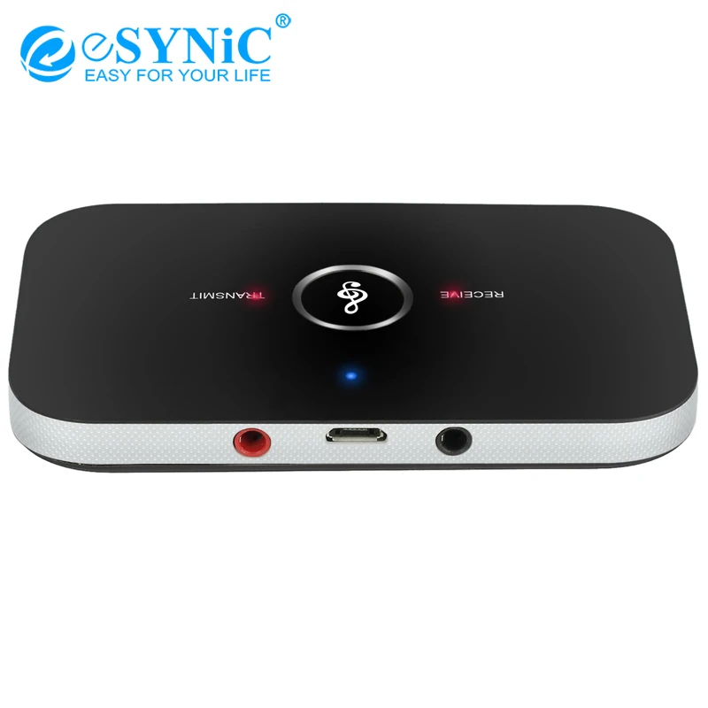 eSYNiC Wireless 2 in 1 Bluetooth-compatible Stereo Wireless Adapter Converter Music Transmitter and Receiver 3.5mm RCA