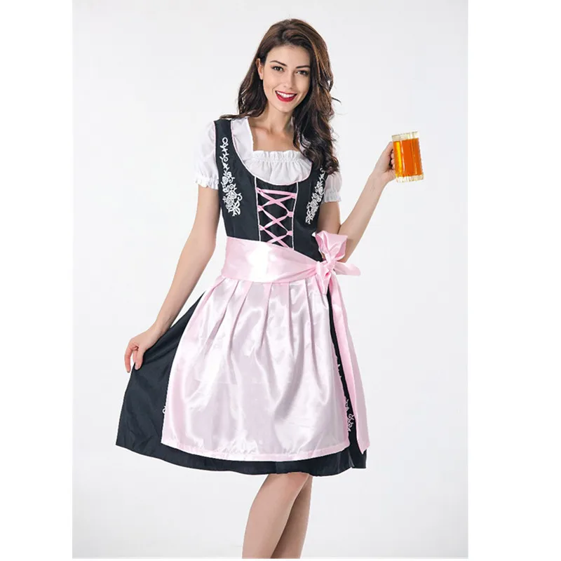 Germany Tradition Bavarian Dirndl Beer Girl Fancy Dress Sexy Women  Oktoberfest Maid Wench Cosplay Costume