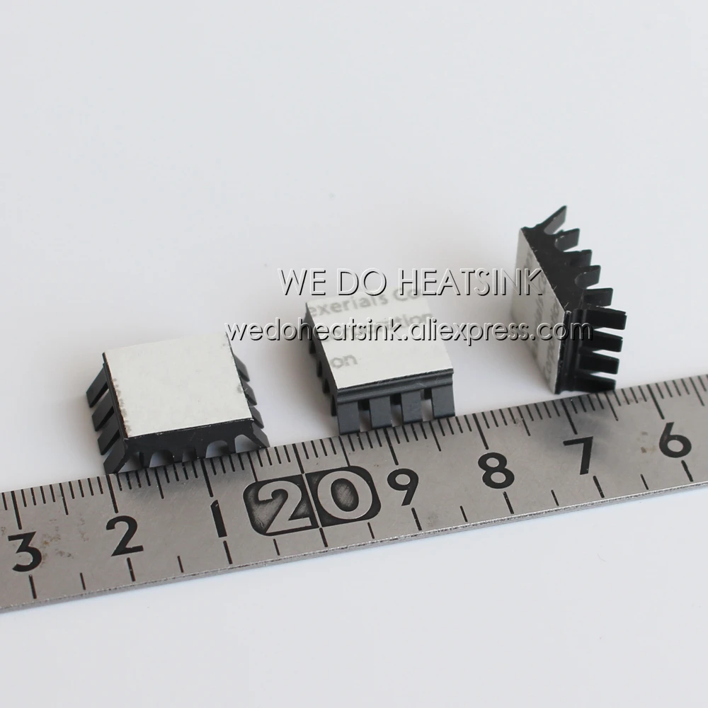 WE DO HEATSINK 20pcs Aluminum Black 13x14x6.5mm Heat Sink Cooler for Chip Ram IC VGA RAM DDR With Thermal Adhesive Tape Sticky