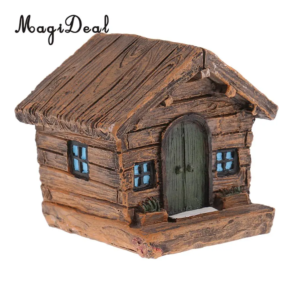 MagiDeal 1Pc Model Farmhouse Mini House Figurine Minature Resin Diorama Acc for Sand Model Kids Children Toy Gift Room Decor