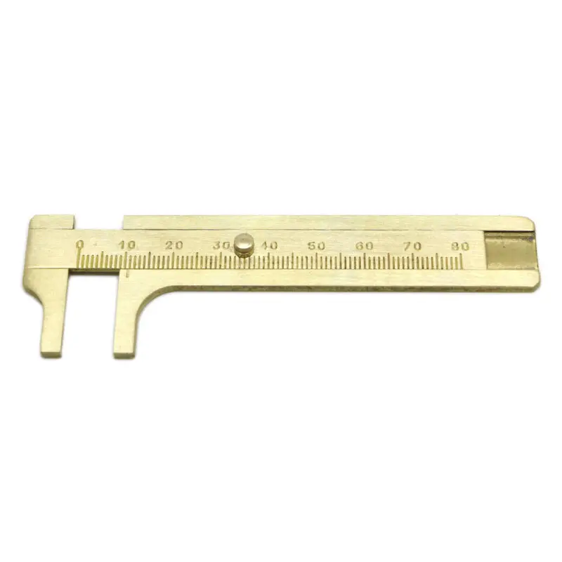 

80mm Mini Metal Scale Brass Sliding Gauge Vernier Caliper Ruler Pocket Measuring Tool