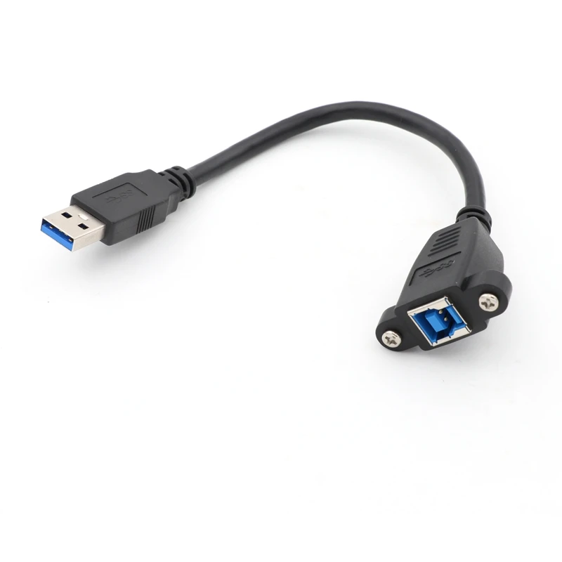 

USB 3.0 cable USB 3.0 B master with ear lock screw Panel wire male to Female lock screw wire 0.22m 22cm