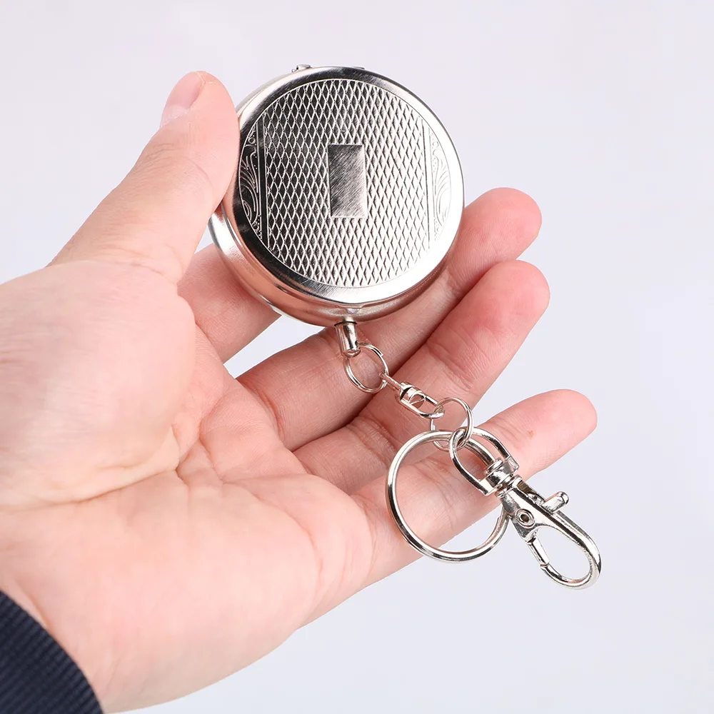 Vehicle Cigarette Ashtray Ashtray with Key Chain Pocket Ashtray Portable Mini Stainless Steel