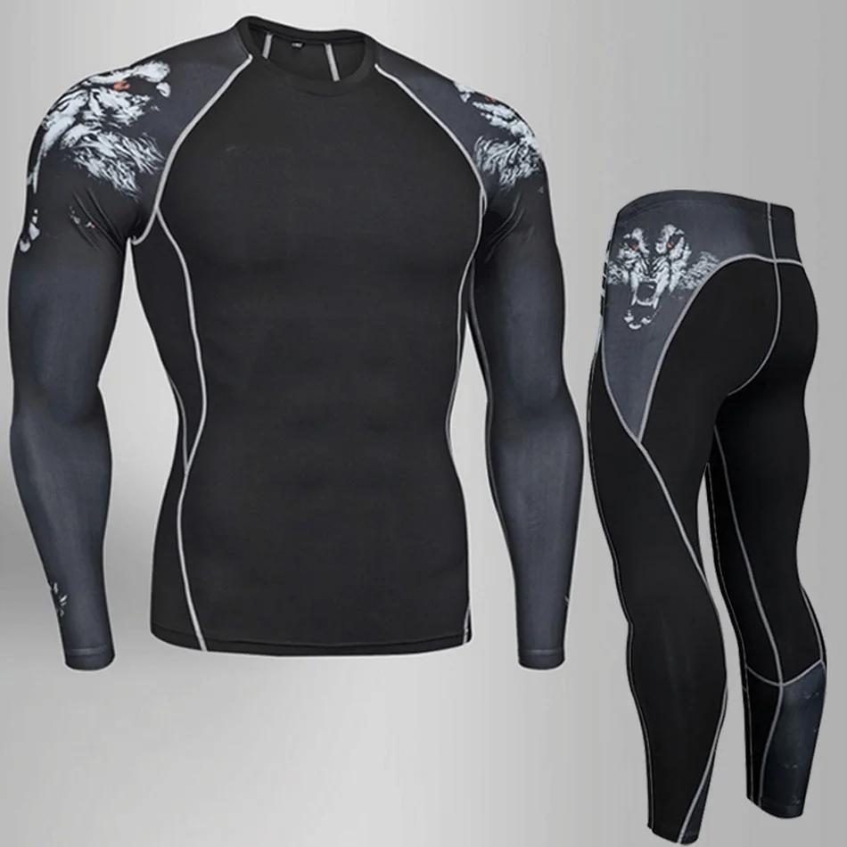 Top quality new thermal underwear men underwear sets compression fleece sweat quick drying thermal underwear men clothing