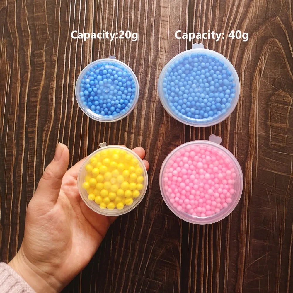 Top Quality Capacity 40g Slime Storage 5pcs Plastic Color Plasticine Clear Containers Glue Putty Foam Ball Storage Boxes