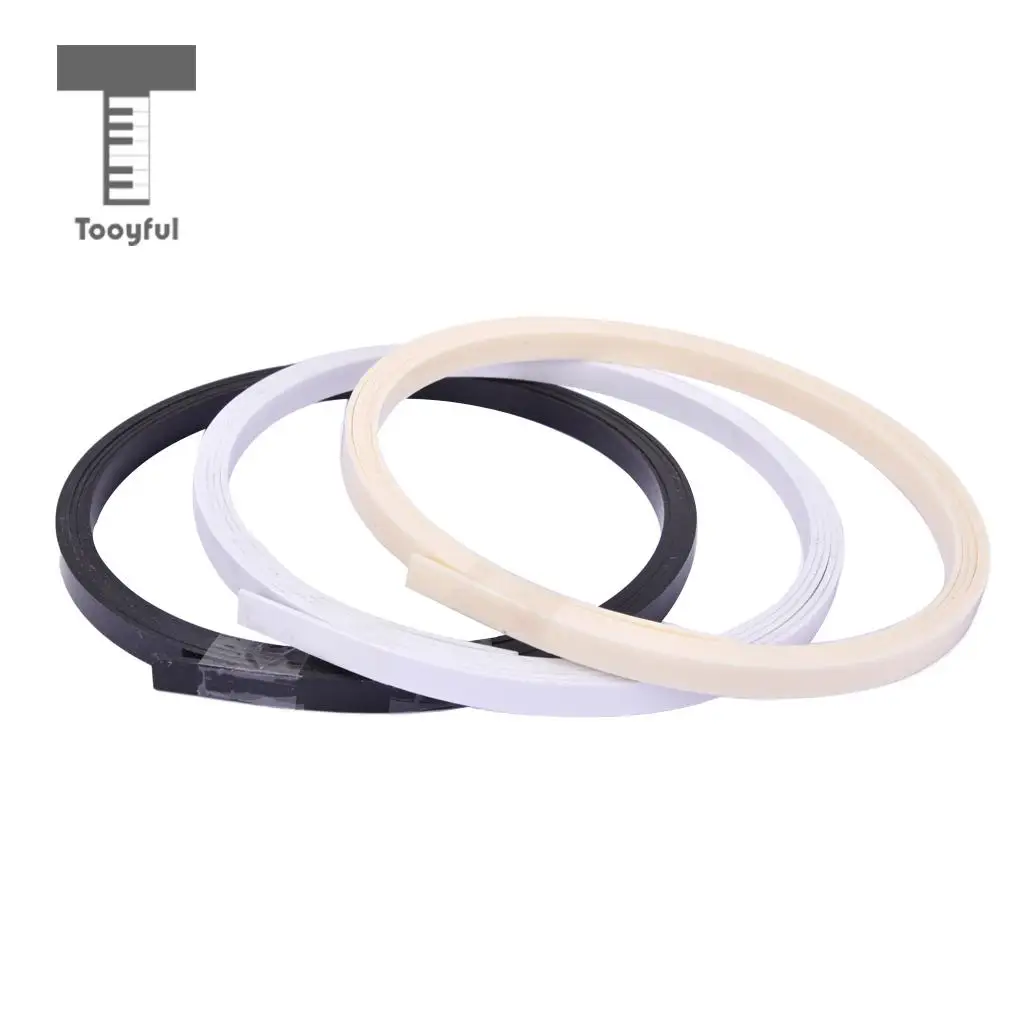 3Pcs ABS Plastic Binding Purfling Strips Edge Trim Inlay Body Project for Guitar Bass Ukulele Perfect Accessories 165cm