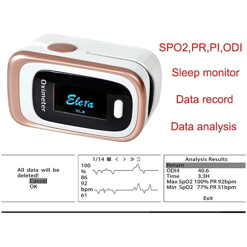 Finger Pulse Fingertip Oled Portable Oximeter SPO2 PR PI 8 hours sleep monitor Blood Oxygen Oximetro pediatrico De Dedo a case