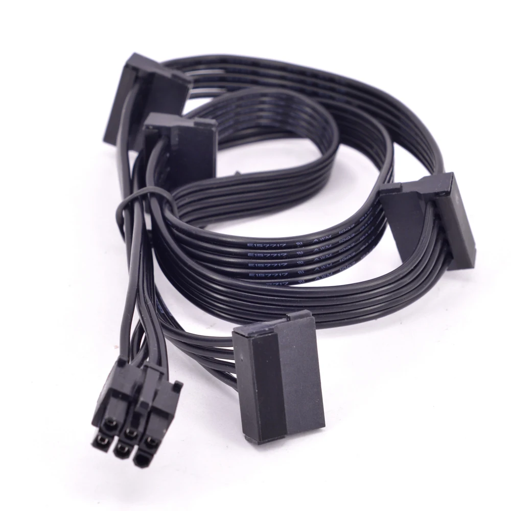 PCIe 6Pin Male to SATA1 to 4 Power Supply Cable for Seasonic M12II Evo Series 520 620 650 750 850 Snow Silent 750 1050 PSU