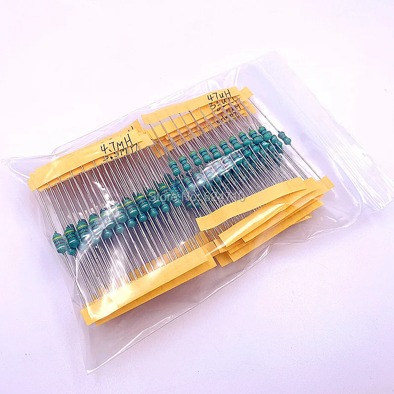 20*10pcs=200pcs 0410 1/2W 0.5W Color circle Coils Inductor Assorted Kit 1UH-680UH 470UH 330UH 1MH 2.2MH 3.3MH 4.7MH 20kinds/bag