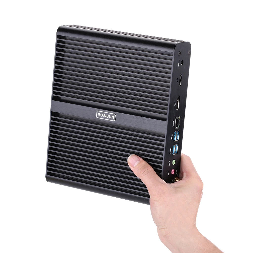 Imagem -04 - Hunsn 4k Fanless Mini pc pc Desktop Intel i7 8550u 1165g7 10510u 10710u Wifidphd4usb 3.0 Lan Windows 11 Ubuntuwifidp 4usb 20