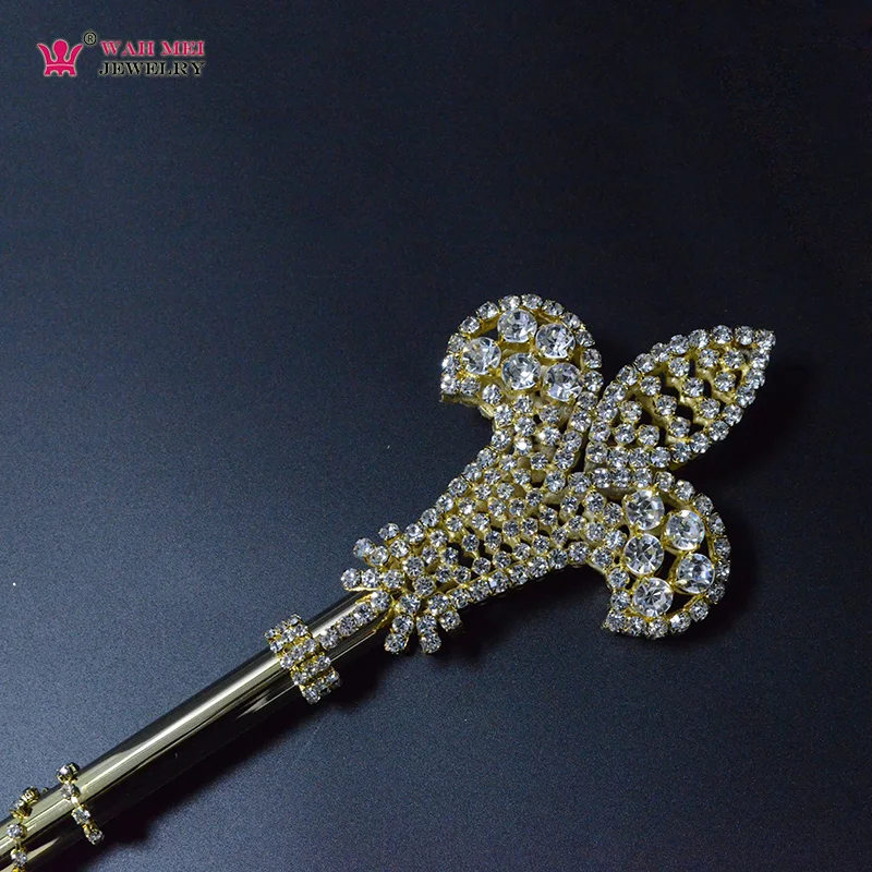 Scepter Wands Rhinestone Crystal Cross Double Sided Fashion Jewelry Play Accessories  Props Pageant Contest Crown Things Sz023