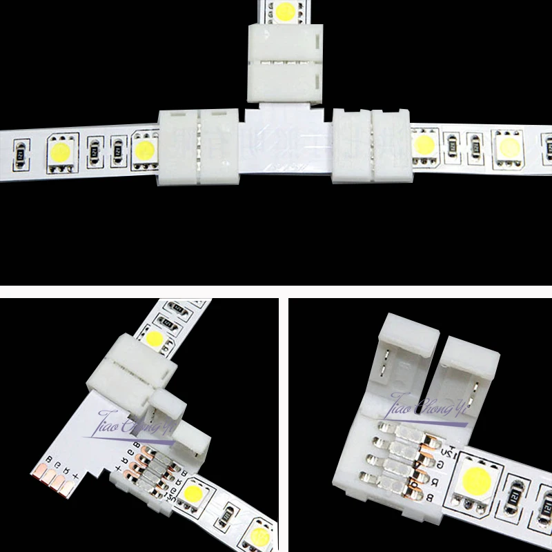 RGBW Connectors 10mm 5Pin T Cross L Corner Angle RGBW LED Strip Connector PCB Free Welding For SMD 5050 RGBW LED Strip Lights