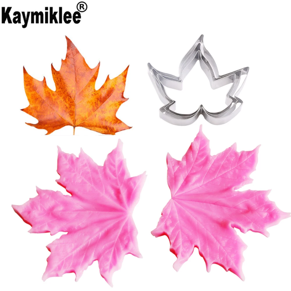 Maple Leaf Petal Silicone Mold Fondant Cake Decor Tools Stainless Steel Baking Mold Pastry Baking Mould Cookie Cutter CS323