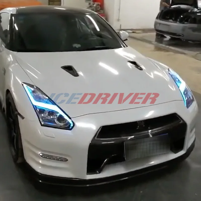 Icedriver for Nissan GT-R GTR DRL RGB multicolor LED boards daytime running lights Red RGBW Demon Eye lighting bulbs cool lights