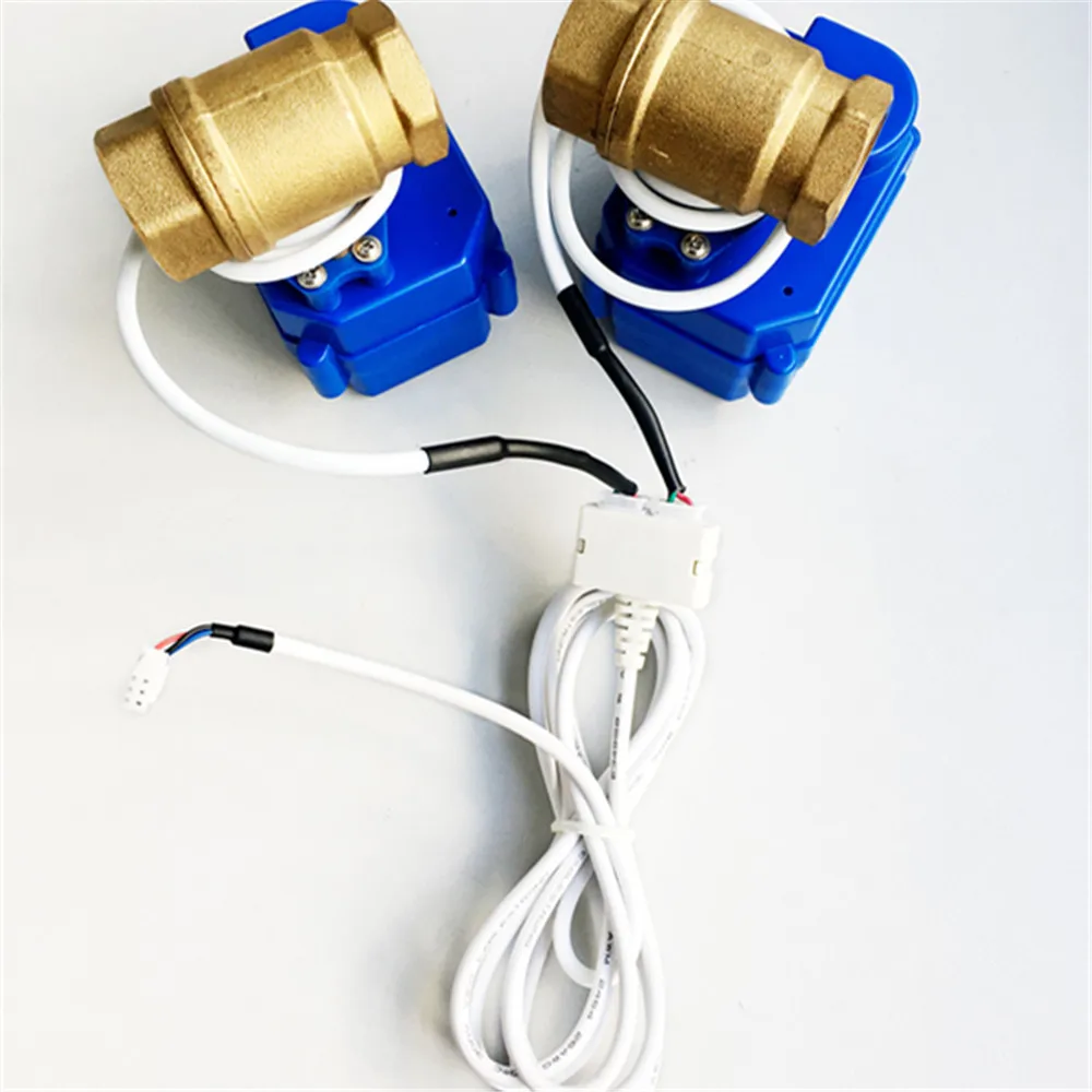 HIDAKA WLD-807 (DN25*2pcs) Alarm Water Leak Detector with Brass BSP NPT Valve for Home Security System Leak Alarm