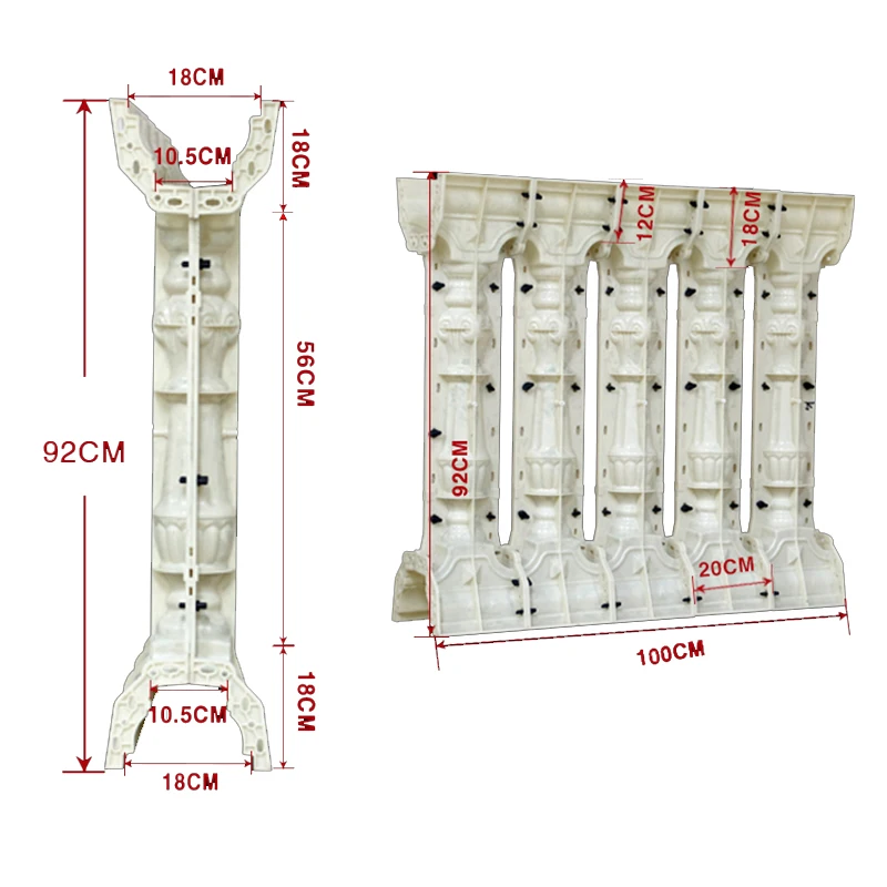 Plastikowa kolumna do filarów betonowych, forma do ogrodzenia, forma do balustrady, 92 cm