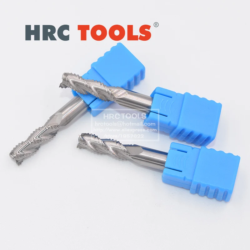 P2-d8x24Hx60L HRC55 Solid Carbide Roughing Endmill Spiral Cutting Tools 3 Flutes CNC Router Bits Wave Edge for Aluminum