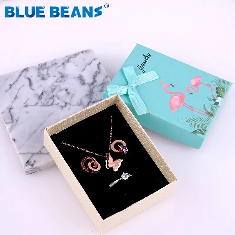 Square jewelry organizer shape box Engagement Ring For Earrings Necklace Bracelet Display Gift Boxes Holder carton bow case new