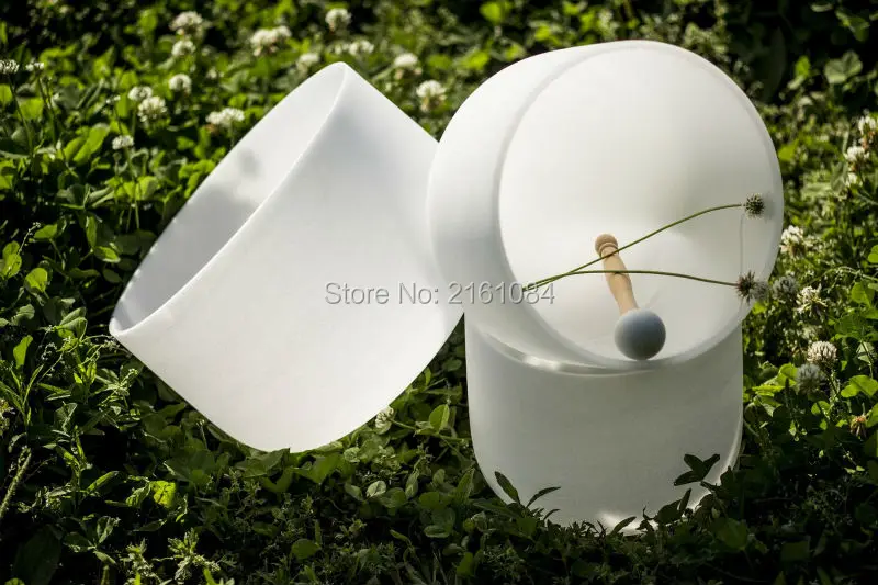 

9" , 12" and 14" 3 pcs Frosted Quartz Crystal Singing Bowls with one free suede and o-ring