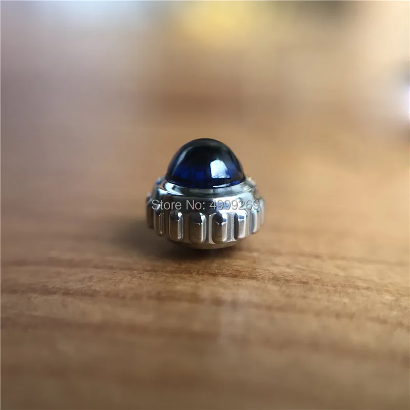 blue sapphire crystal+steel crown for Cartier Ronde De Cartier 42mm original genuine automatic watch parts tools