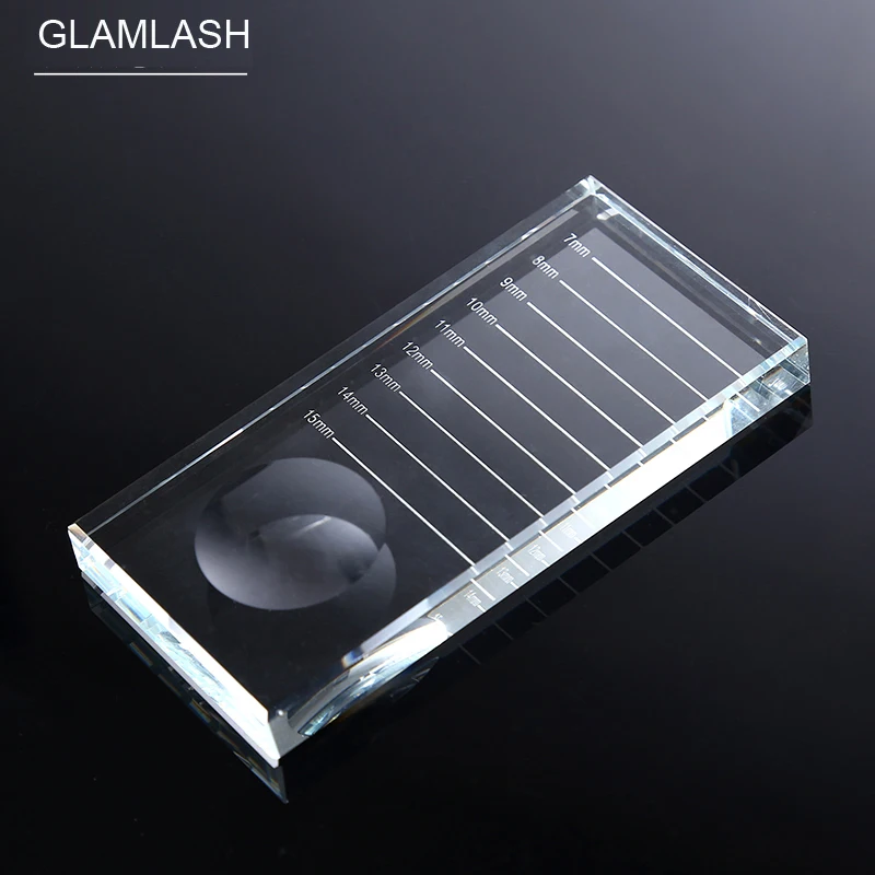 GLAMLASH Transparent eyelash extension crystal glue holder pallet ceramic false lash tile eyelash stand Makeup Tool