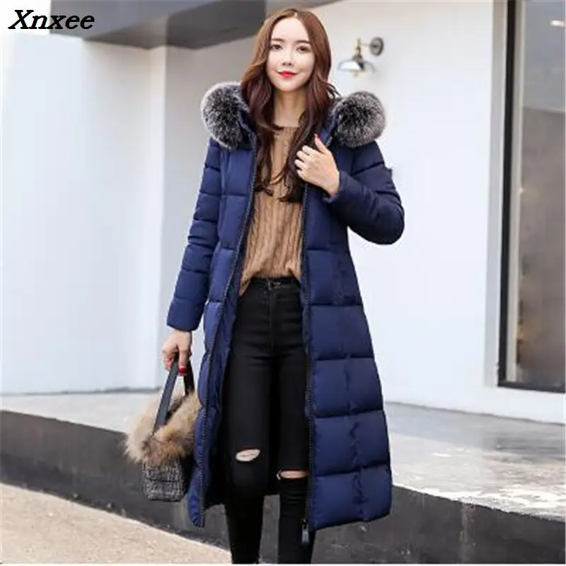 

Warm Hooded Fur Collar Cotton Long Parka Women Winter Coat Jacket 2018 Clothing For Mujer Feminine De Inverno Casaco