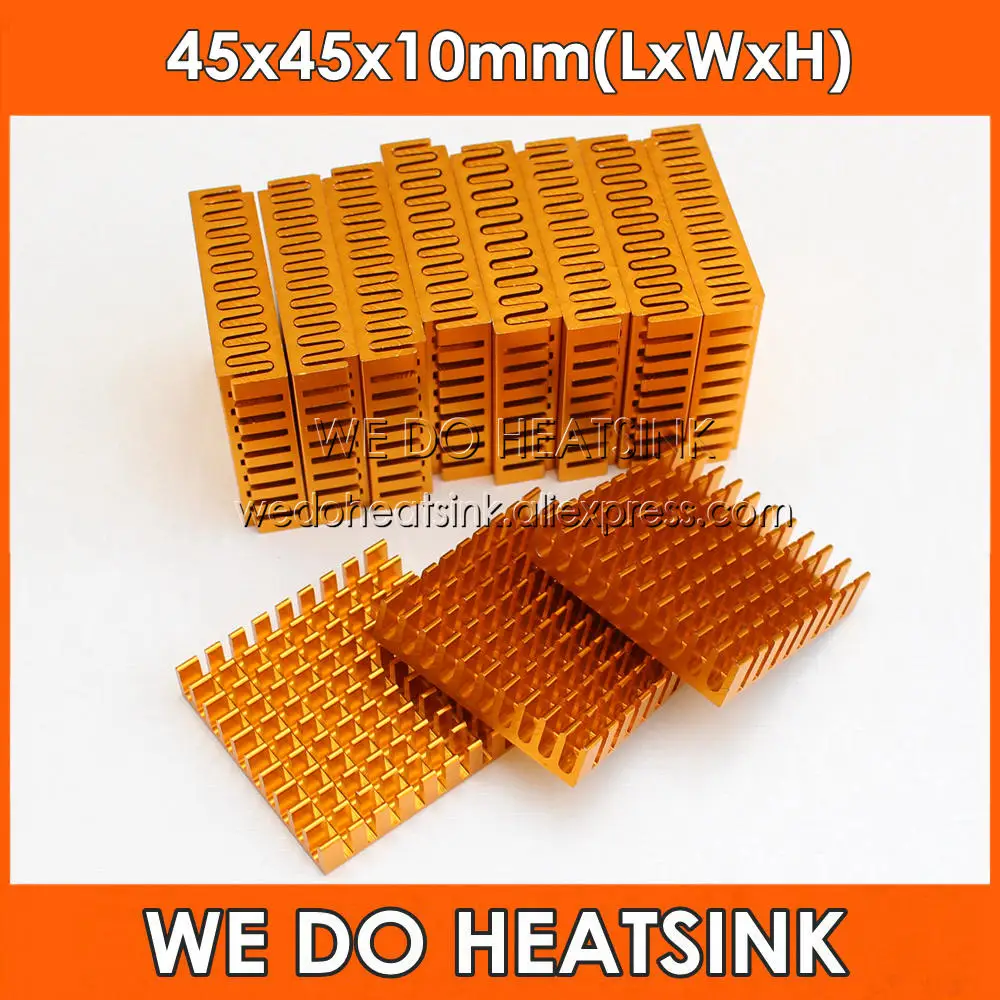 WE DO HEATSINK 2pcs 45x45x10mm Heatsink Cooling Fin Aluminum Heat Sink Radiator Cooler for LED, Power IC Transistor, PCB