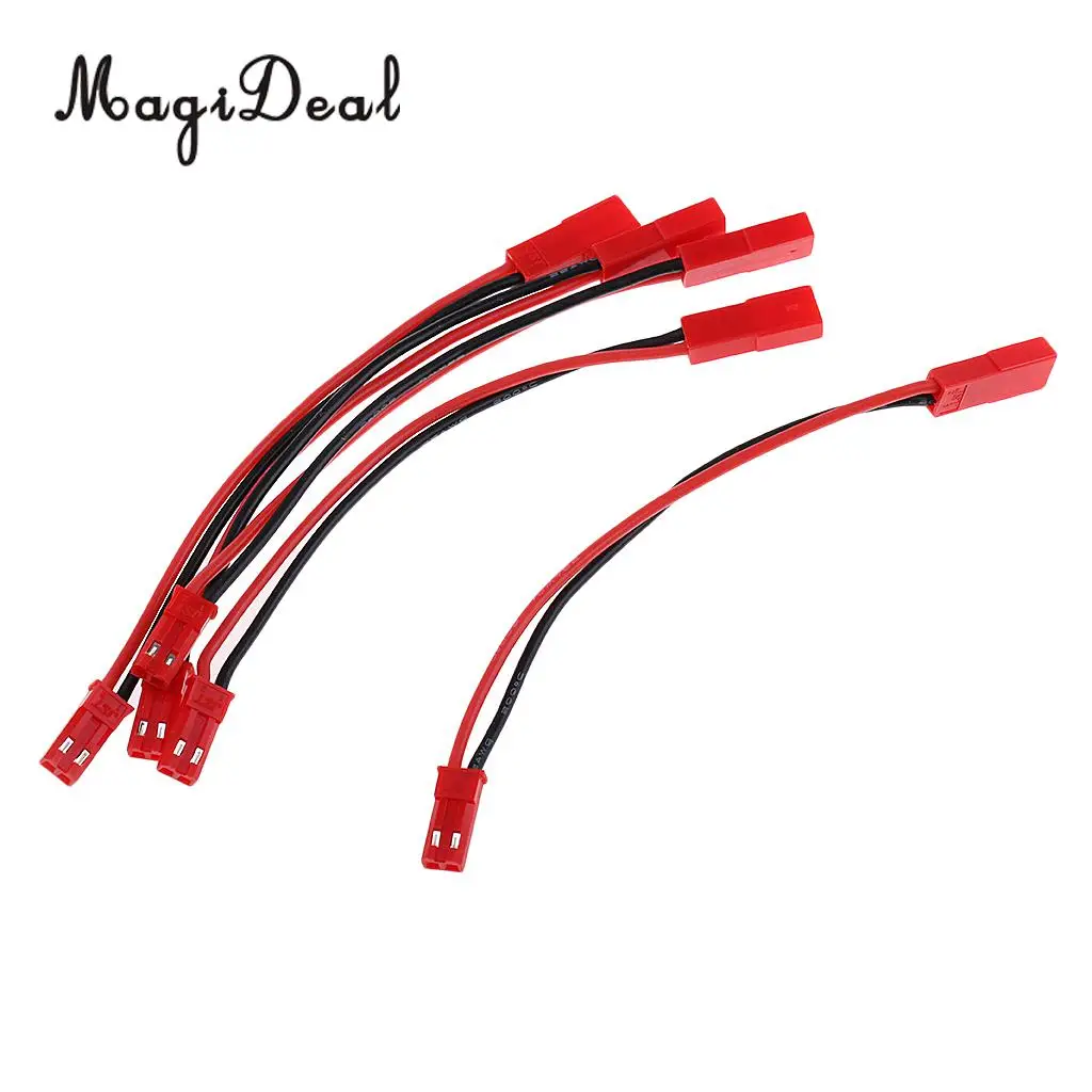 MagiDeal 5Pcs RC Model JST 2-Pin Male to Female Connector Plug Extension Wire Cable Harness for Battery RC Model Parts