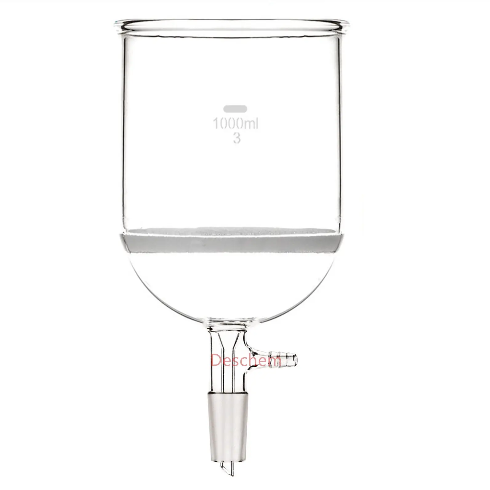 1000ml,24/40,Glass Buchner Funnel,1L,3# Coarse Filter,W/10mm Vacuum Adapter