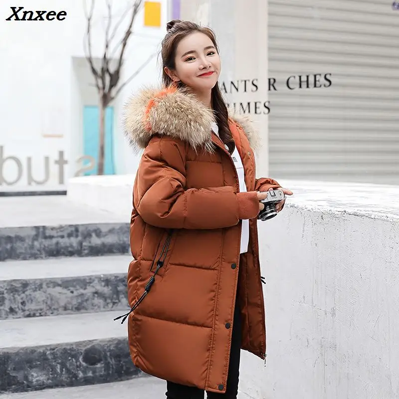 

Warm Hooded Fur Collar Cotton Long Parka Women Winter Coat Jacket 2018 Clothing for Mujer Feminine De Inverno Casaco