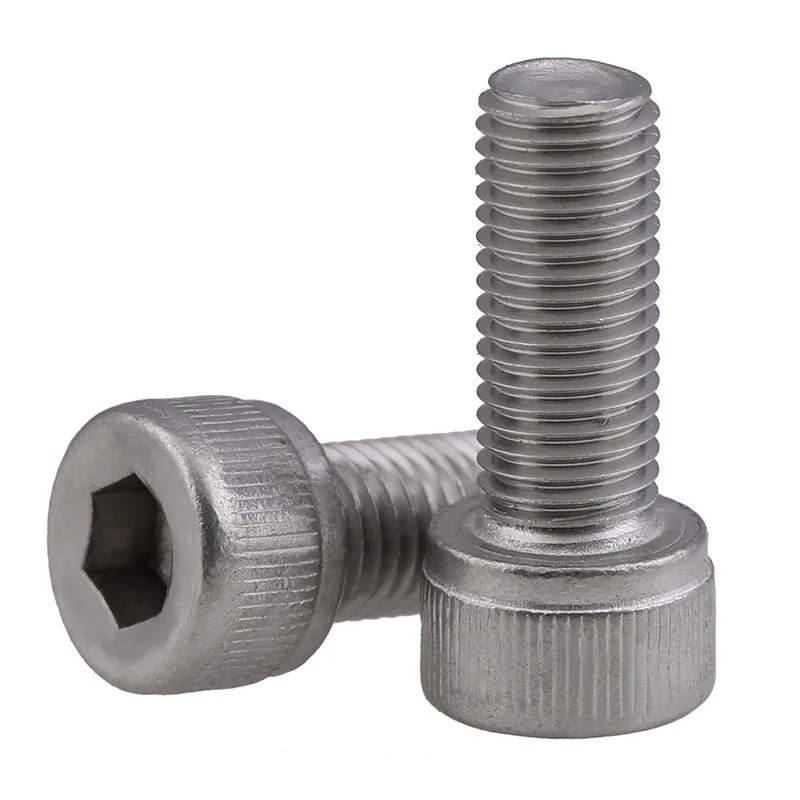 10pcs M10*1.25*20/25/30/35/40/50/60/70/80 M10 Stainless Steel Fine Thread Hex Hexagon Socket Cap Head Screw Pitch 1.25mm