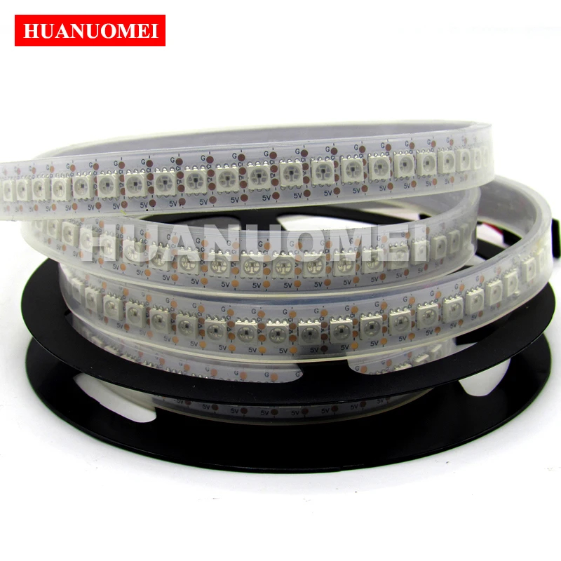 DC5V APA102 144LEDs Addressable RGB LED Strip Individually Digital Pixel TV Light Flexible Tape Lamp White PCB Waterproof IP67