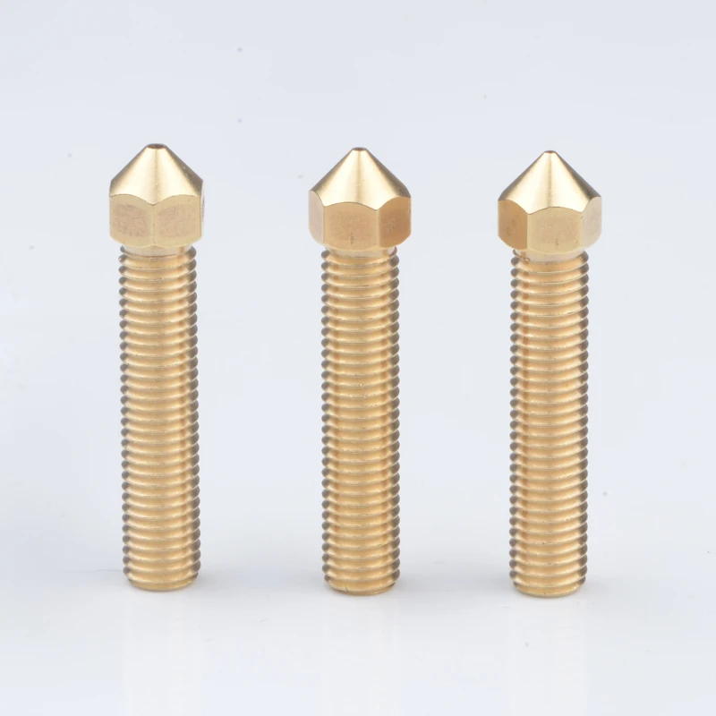 Free Shipping! 5pcs/Lot 3D Printer Parts M7 Lengthen MK10 Brass Long Copper Mouth 1.75mm Filament 0.4 0.5 0.8 1.1 1.3mm Nozzles