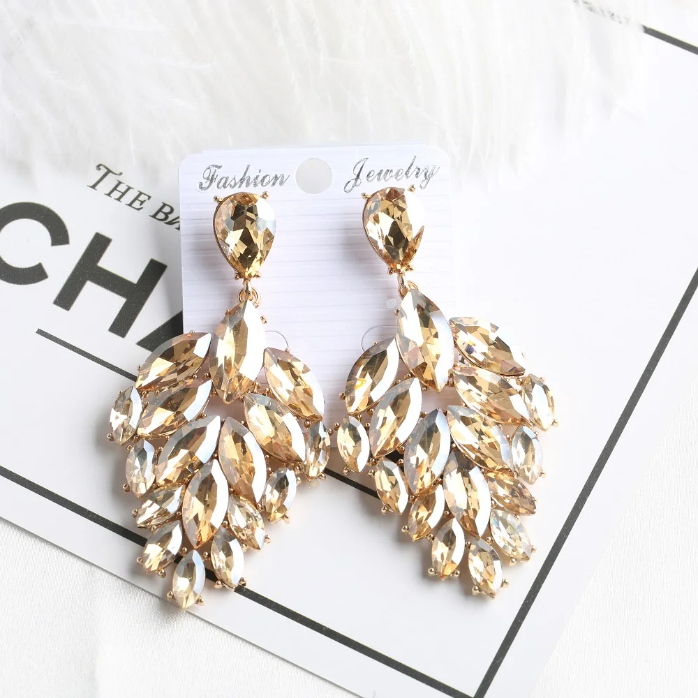 VEYO Luxury Full Crystal Drop Earrings for Women Hyperbole Fashion Jewelry New